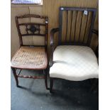 A George III 'Provincial' open armchair and a Regency side chair (2)