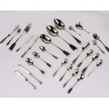 A mixed collection of Victorian and later sterling silver flat ware,20ozt