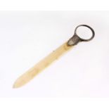A sterling silver and Ivory letter opener magnifying glass. 30cm
