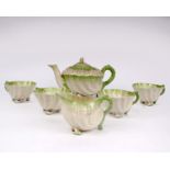 A belleek 6 part tea set with black stamp circa 1920