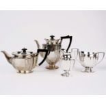 A four piece sterling silver tea and coffee set