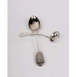A Georgian silver serving spoon by William Eaton, London together with a Georgian sterling silver