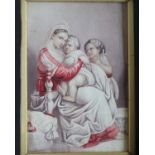 After George Baxter (British, 1804-1867)Mother and Two BabesA pair of prints, each measuring 14 x