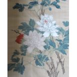 A Chinese painting on silk, in colours, 79 x 40cm