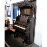 A Victorian mahogany pedal church organ, manufactured for R.Muller, Cape Town with pierced