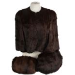 Two Mink muffs and a Mink shoulder cape
