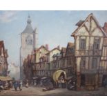 Pierre Le Boeuf (French, fl. 1899-1920)A French Town Scene Oil on canvas Signed lower rightEx.