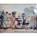 George Cruikshank (British, 1792-1878)'Monstrosities' of 1816 Scene Hyde Park Engraving with hand