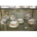 A 19 piece floral tea service in egg shell porcelain.(AF)