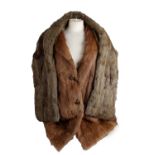 Vintage sable fur full-length coat together with a quarter length rabbit skin coat