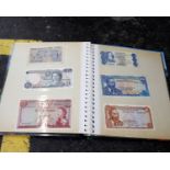 An album of collectable bank notes. UK and World.