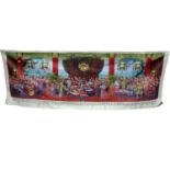 A Chinese tapestry depicting the celebration of the 1949 revolution. 161cm x 59cm.