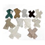 Twelve pairs of calf skin leather gloves