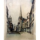 Edward W Sharland (1884-1967) 'Wine Street, Bristol'Original etching, limited to 50 artist