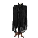 A mid 19th century Peter Robinson of Oxford St lace, and jet bead ladies evening cape