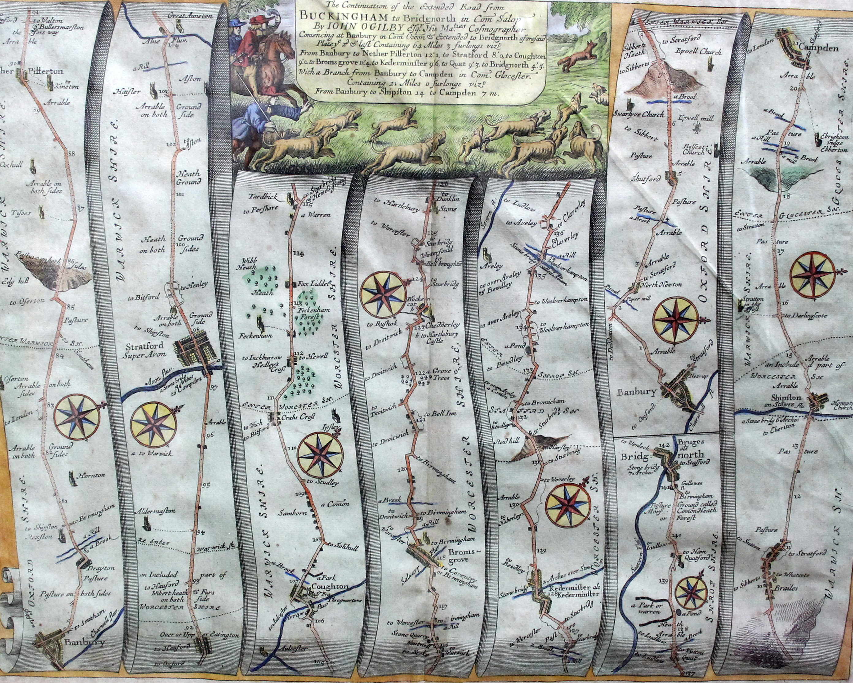 A collection of antique maps, to include a steel engraved early plan of Canterbury by J. R. Jobbins,