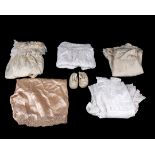 A collection of Victorian ladies under garments, together with two babies christening robes and a