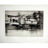 After Albany E. Howarth (1872-1936)Townscape with Bridge and RiverEtchingSigned within plate and