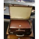 Two leather effect leather attaché cases