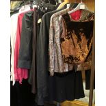 A collection of 20th century items of clothing to include a Dolman sleeved jacket, Mondi, a velvet