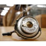 Illingworth No3 Patent 1913 threadline casting reel with silver spool rim and triangle shaped makers