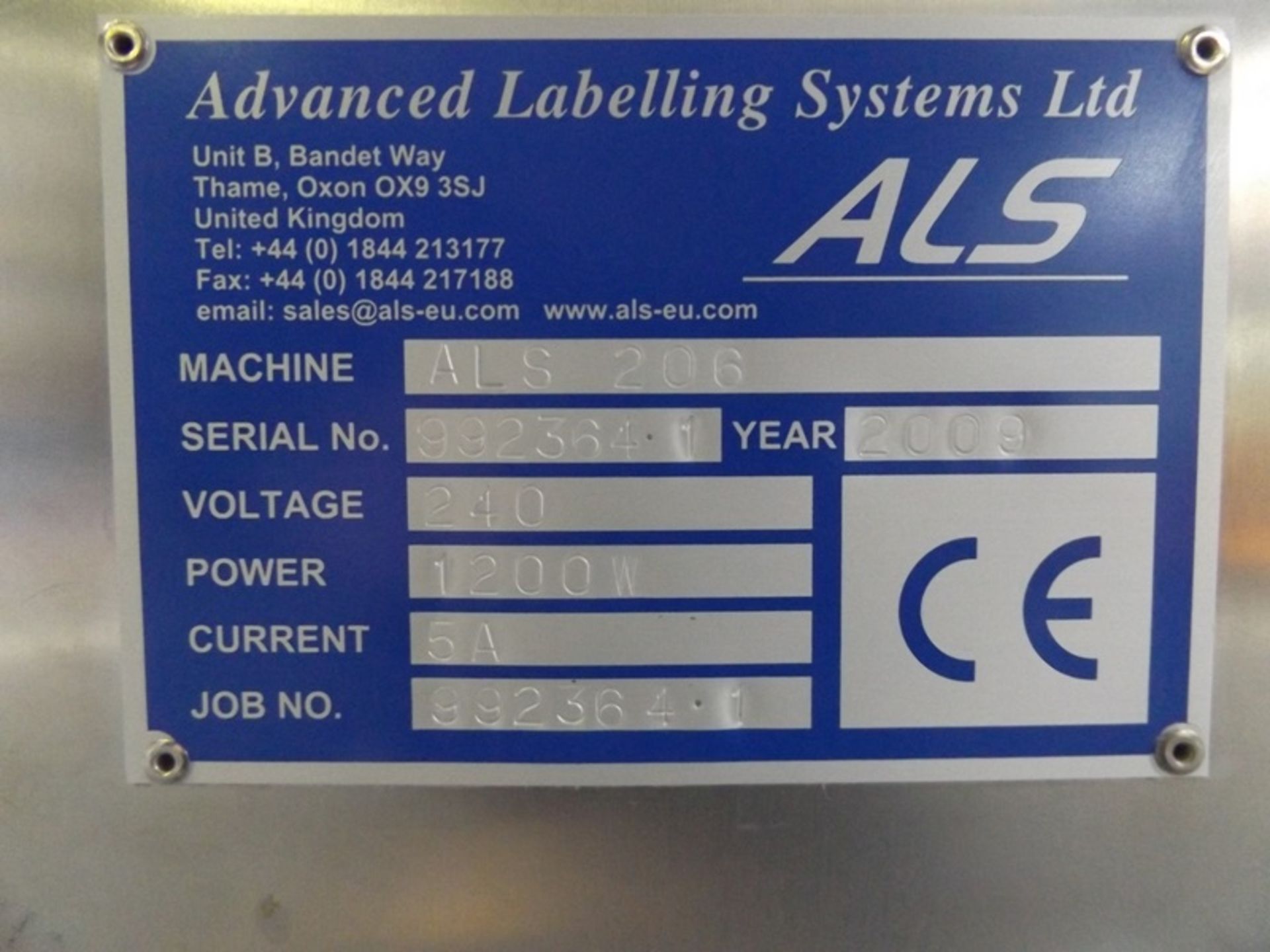 ALS model 2016 top label applicator designed to ap - Image 14 of 15