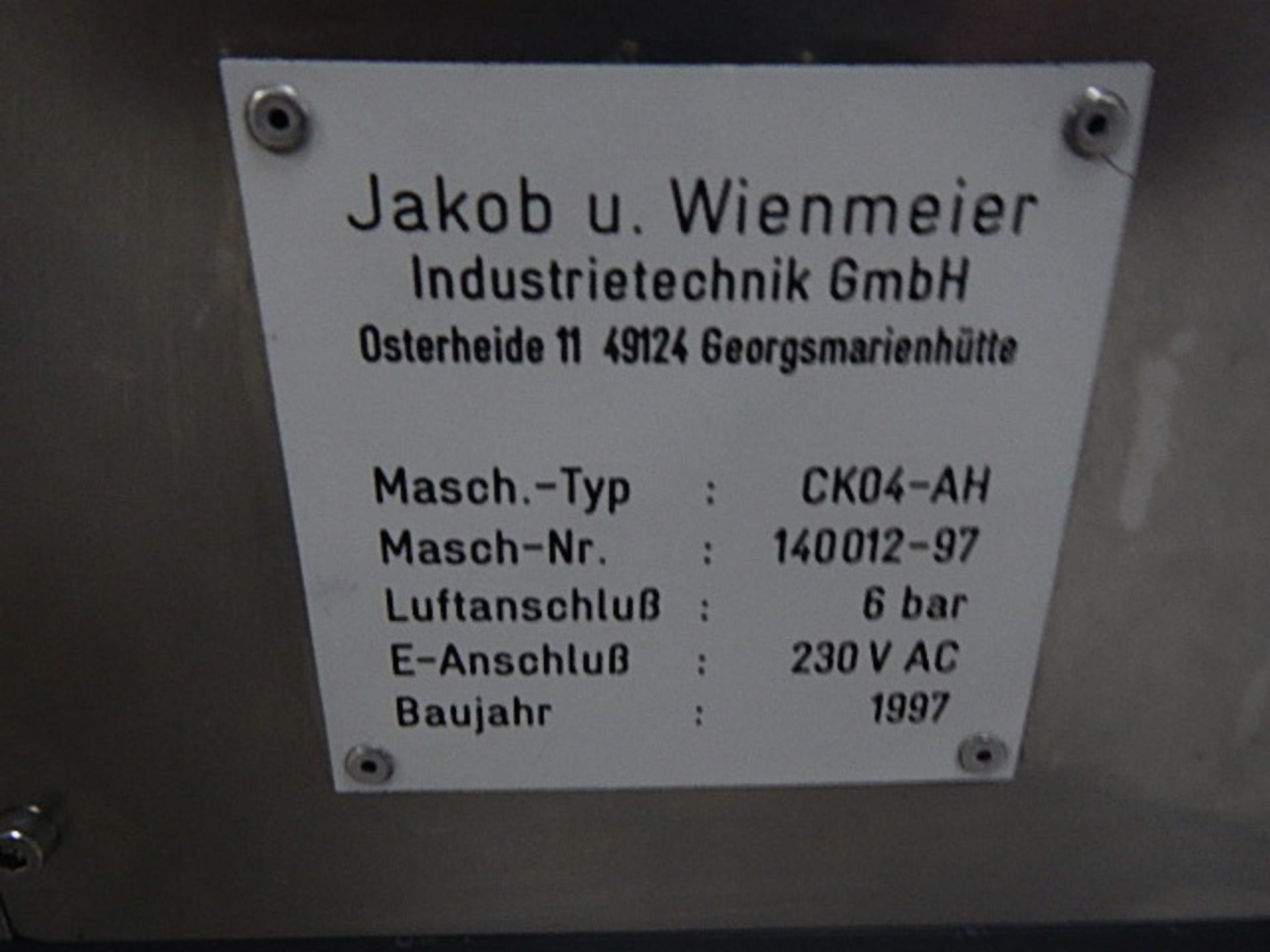 Jakob & Wienmeier model CK04-AH fully automatic an - Image 3 of 9