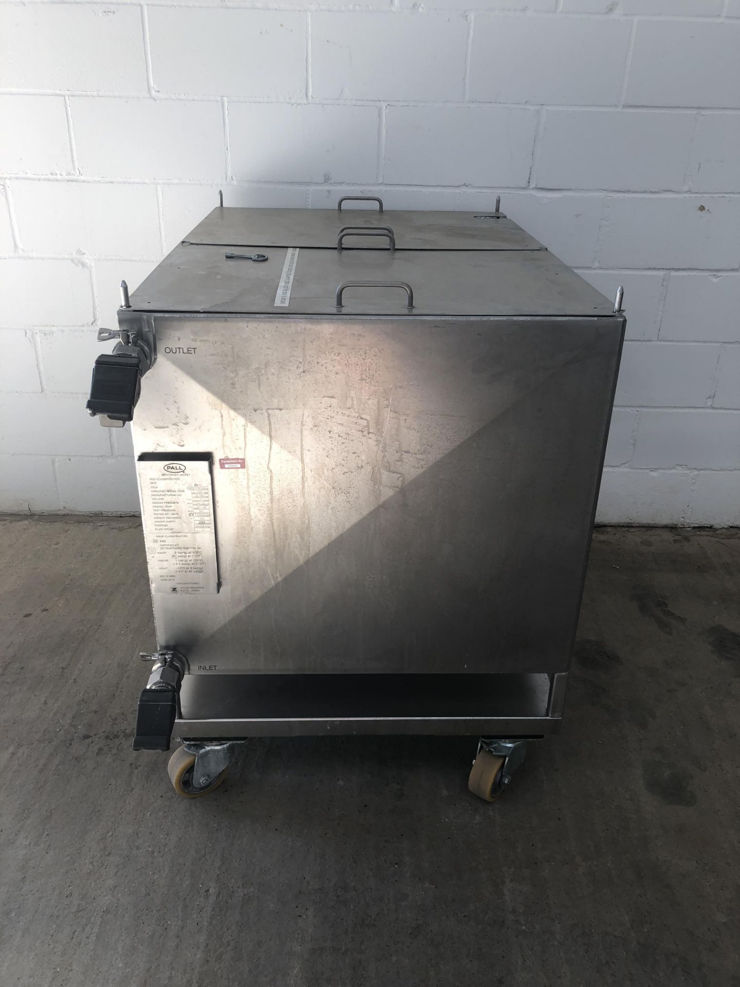 Pall Stainles Steel 500 L jacketed Mobile Holding Tote - Image 4 of 7