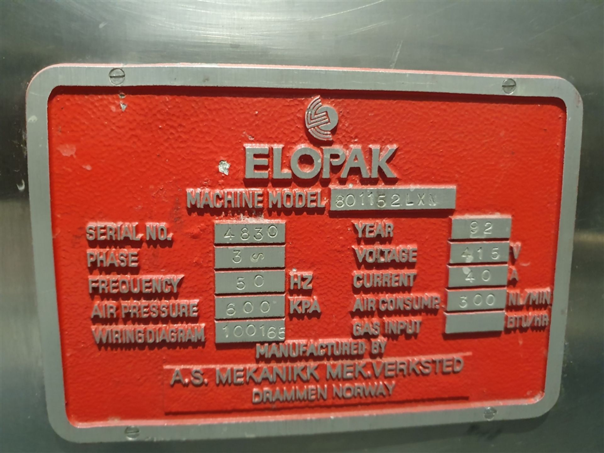 Elopak Shrink Wrapper - Model 801152 LXN - Image 3 of 7