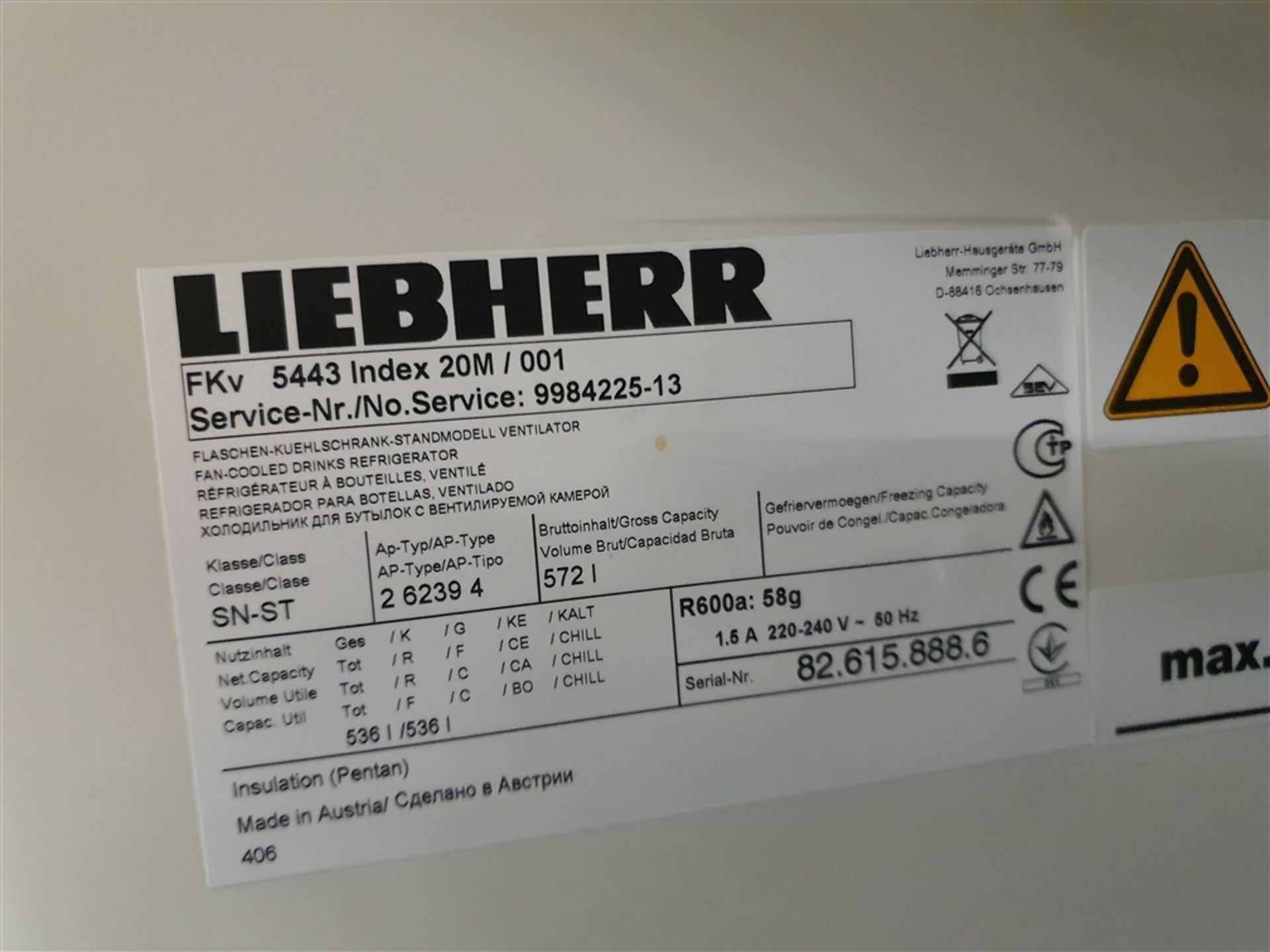 Liebherr FKv 5443 Glass Door Refrigerator - Image 7 of 7