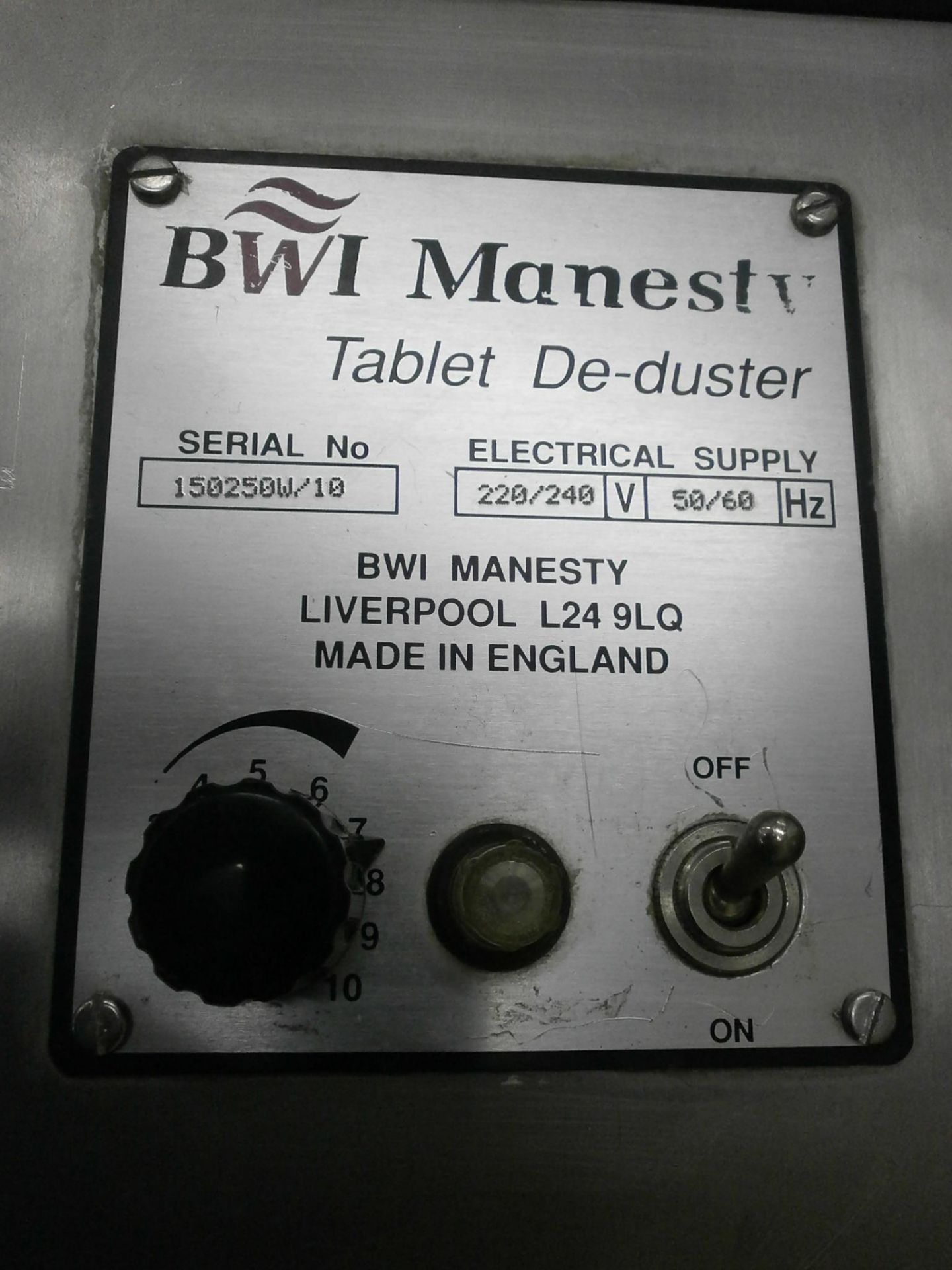 Manesty TD25 Tablet De Duster & One Incomplete - Image 3 of 7