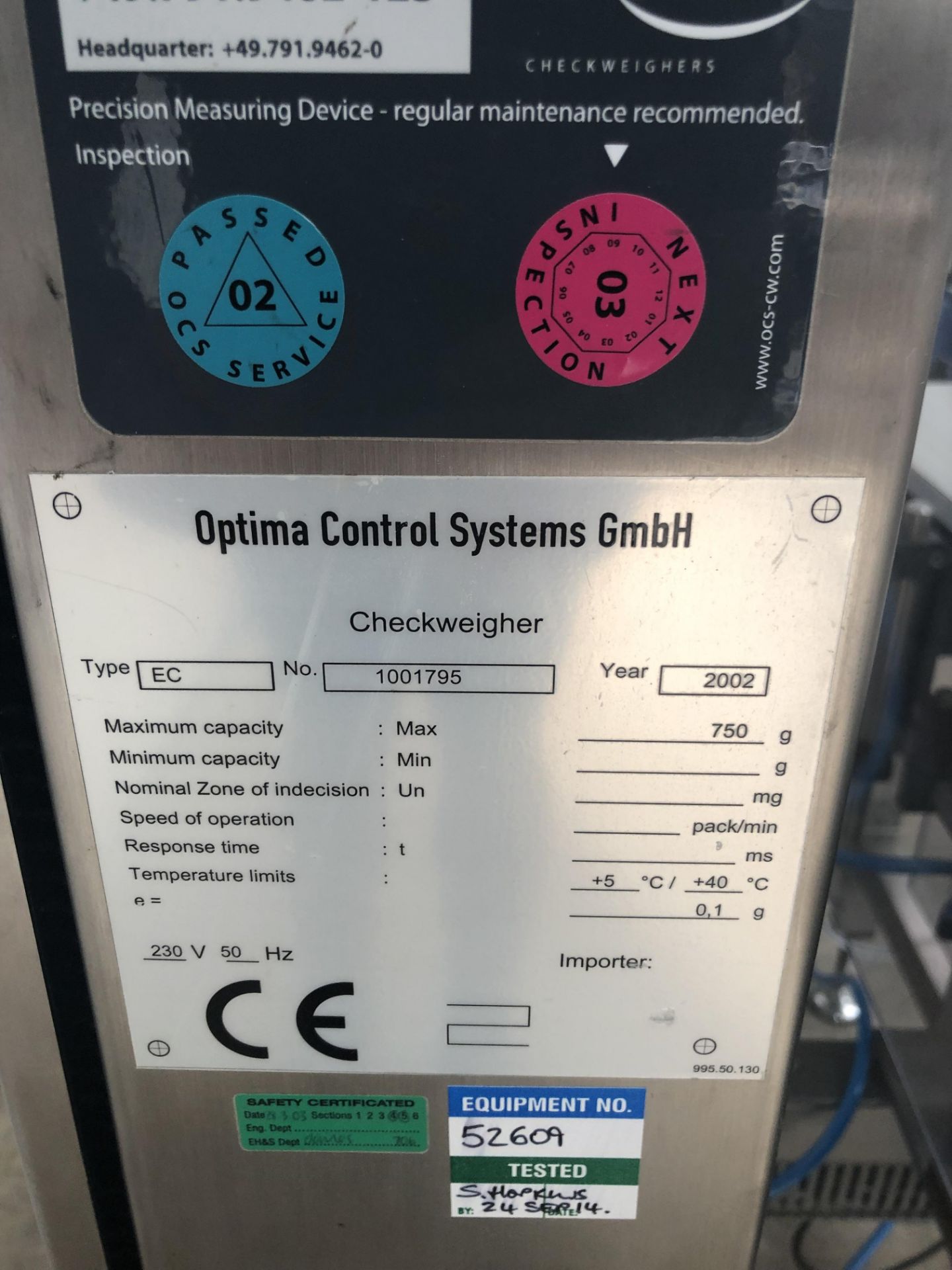 Optima Control Systems Checkweigher - Type EC - Image 14 of 14