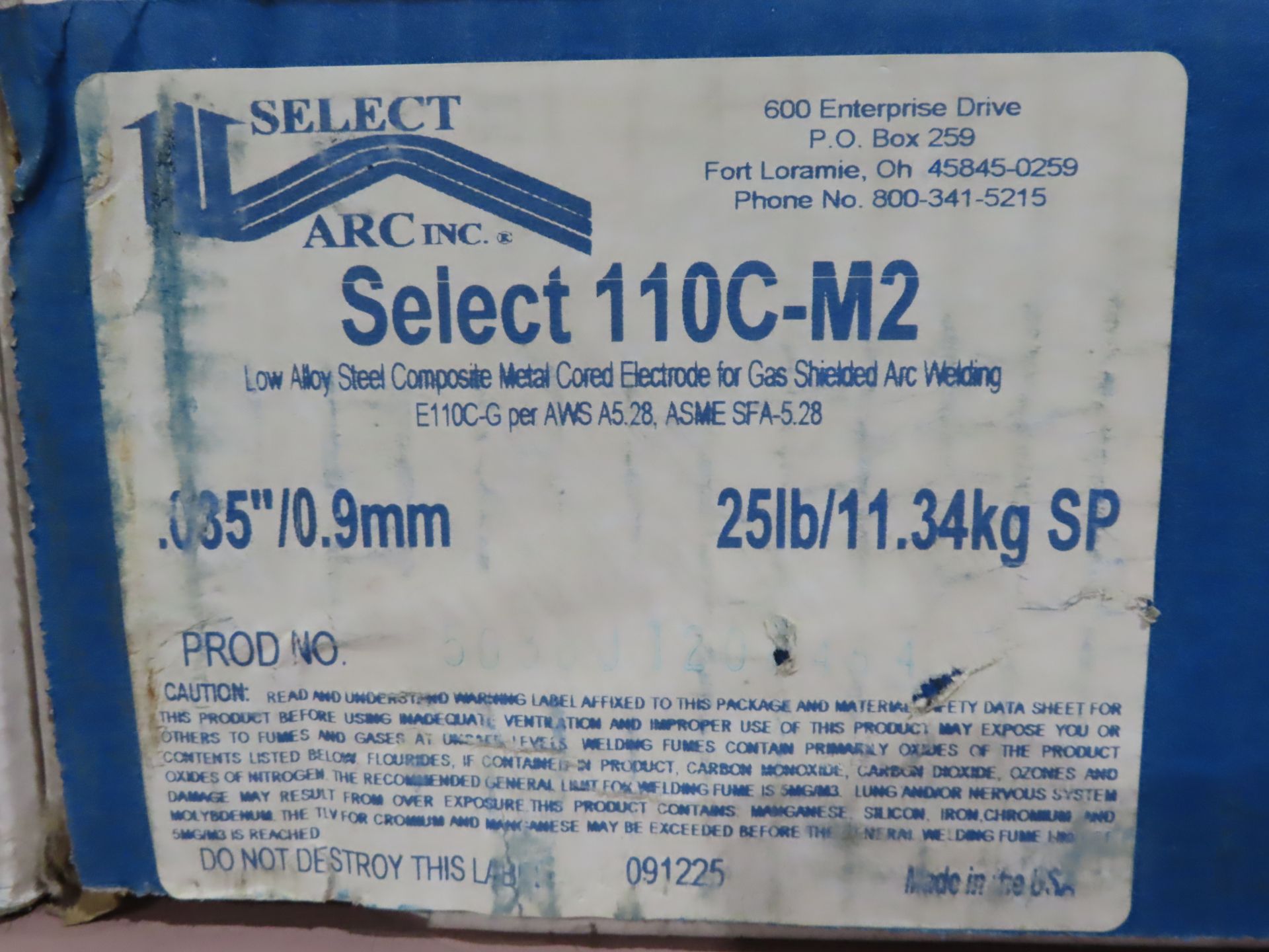 (Qty 3) Select Arc welding wire boxes. Model 110C-M2. .035", 25lb boxes. This item can be picked - Image 2 of 2