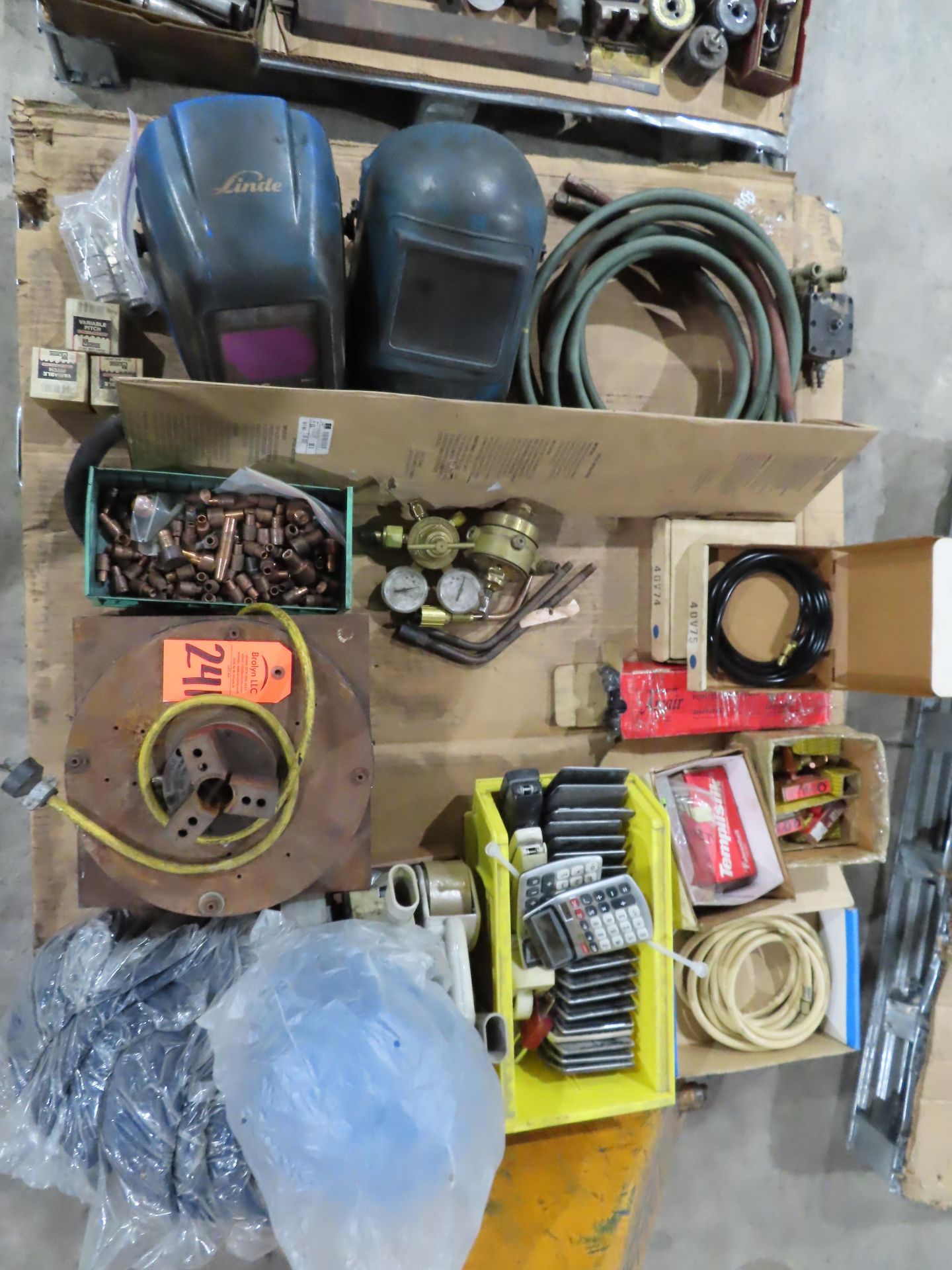 Pallet of assorted welding accessories. This item can be picked up onsite with no loading fee. - Image 2 of 6