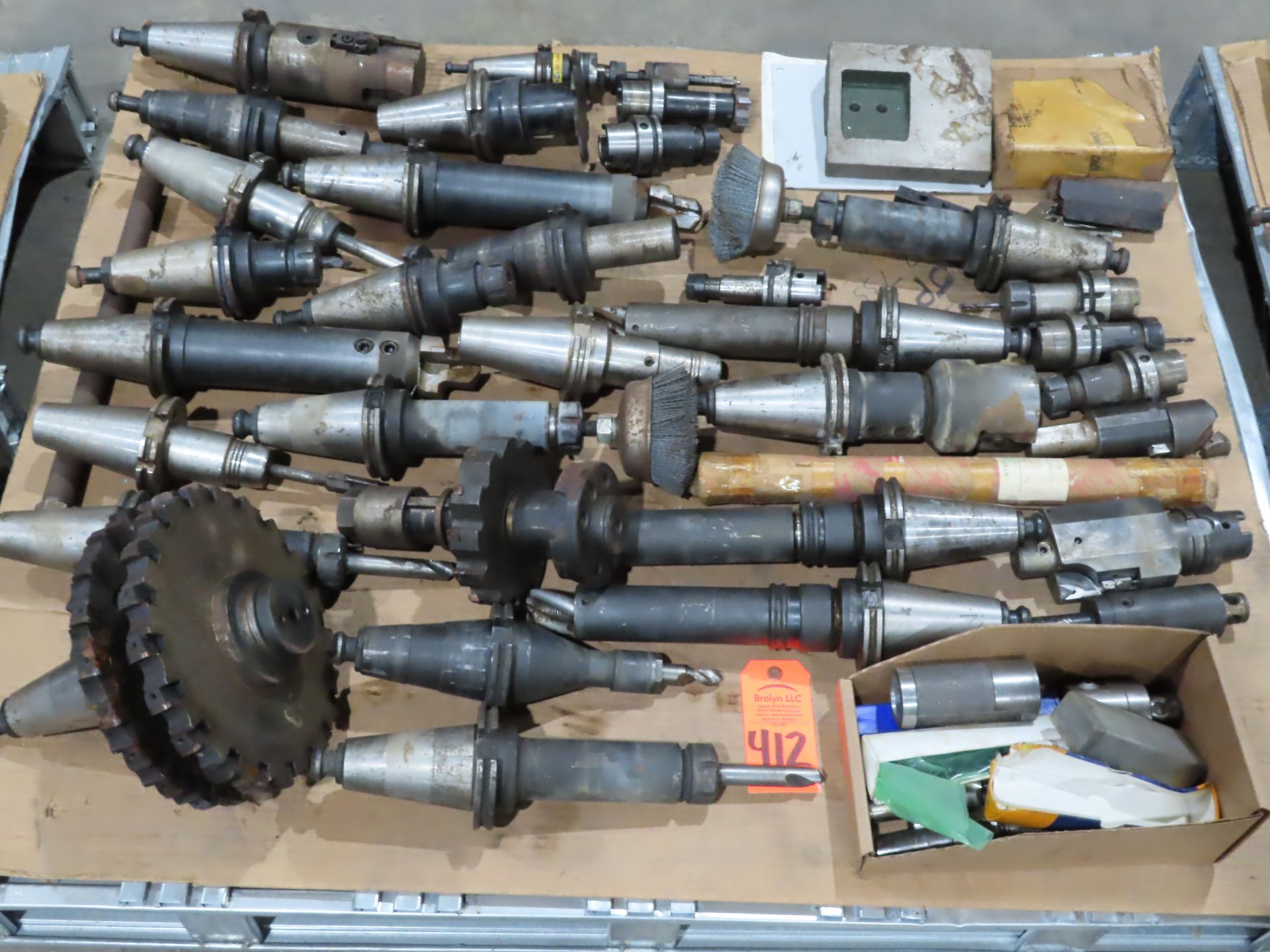 Large quantity of various tooling on pallet. This lot can be picked up onsite with no loading fee.