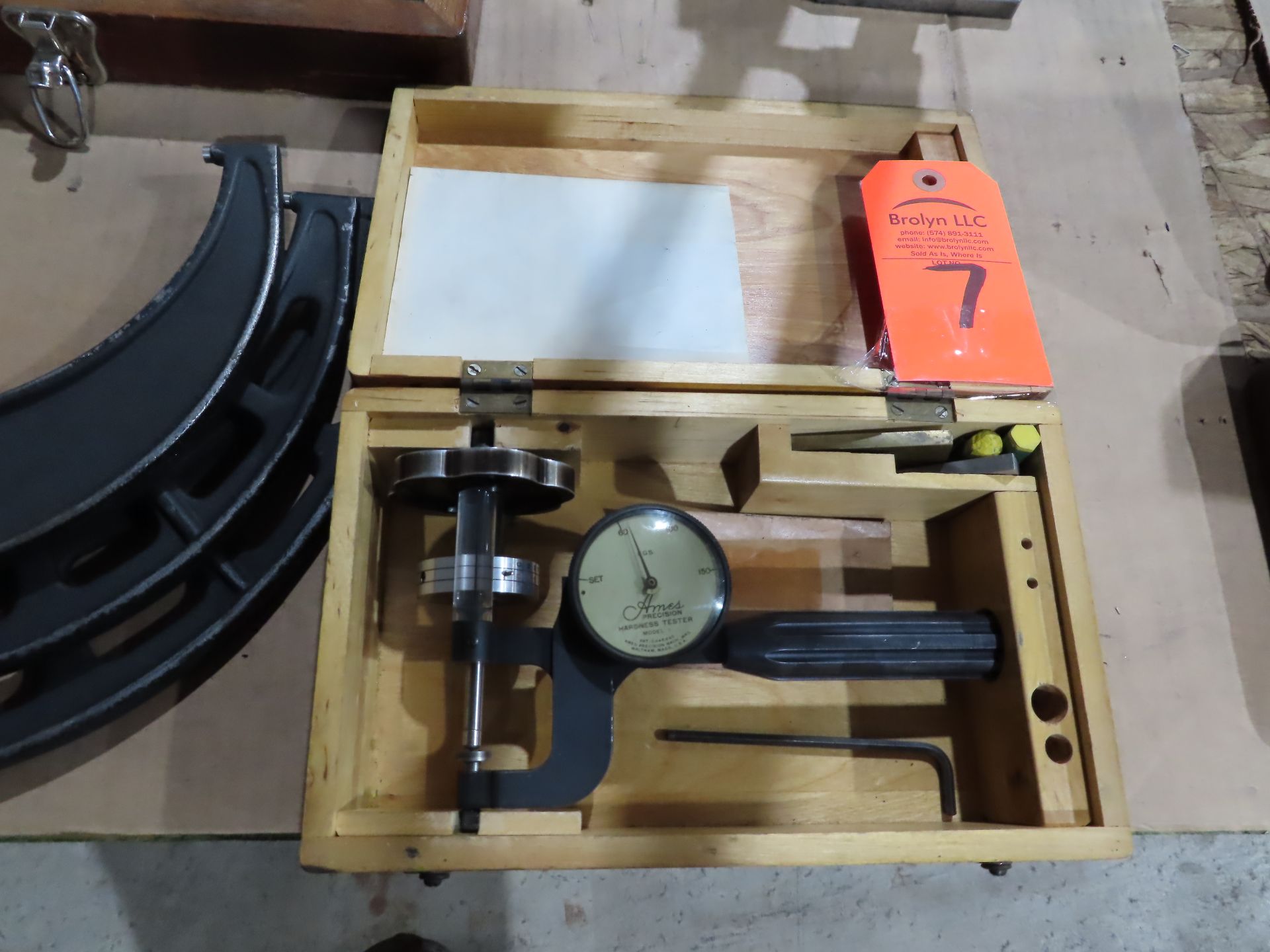 Ames precision Hardness Tester model 1 with case. This item can be picked up onsite with no