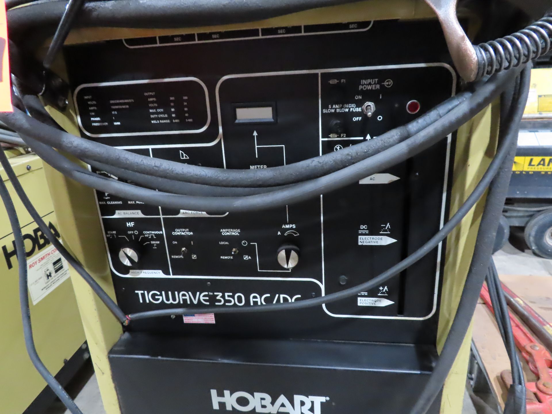Hobart Tigwave 350 AC/DC tig welder. Includes gas gauge, Hobart chiller, leads and foot pedal. - Image 2 of 5