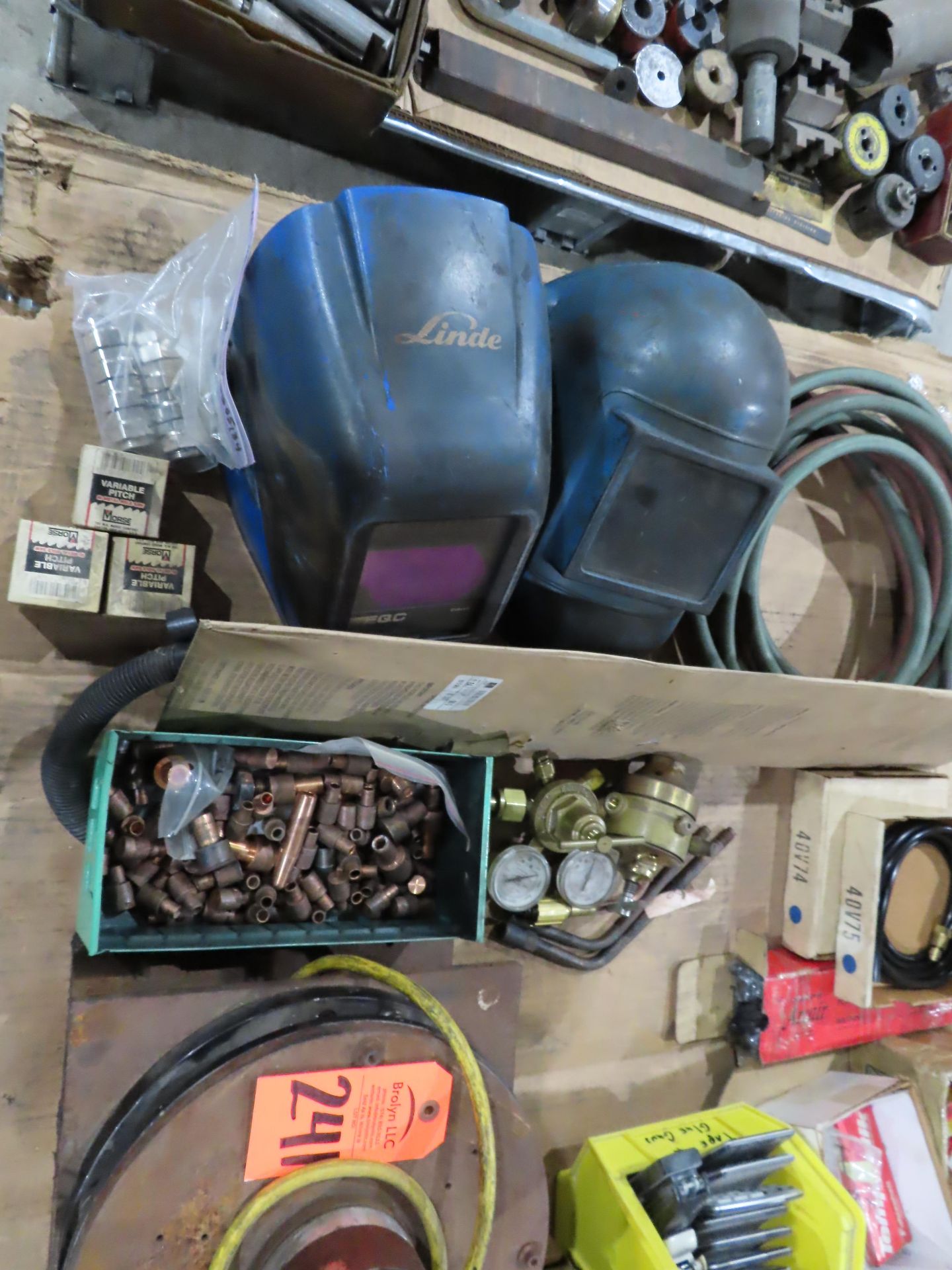 Pallet of assorted welding accessories. This item can be picked up onsite with no loading fee. - Image 3 of 6