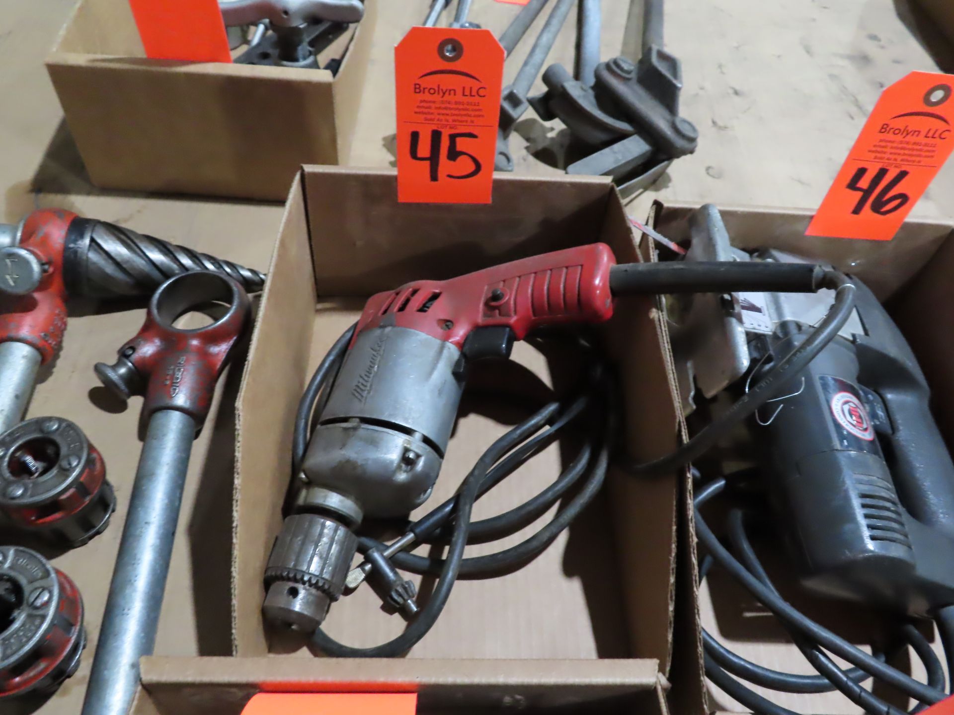 Miwaukee 3/8" electric drill. This item can be picked up onsite with no loading fee. Should you need