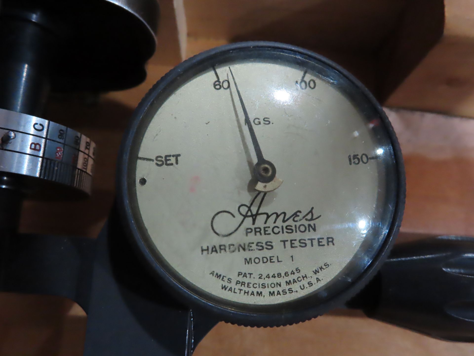 Ames precision Hardness Tester model 1 with case. This item can be picked up onsite with no - Image 2 of 3