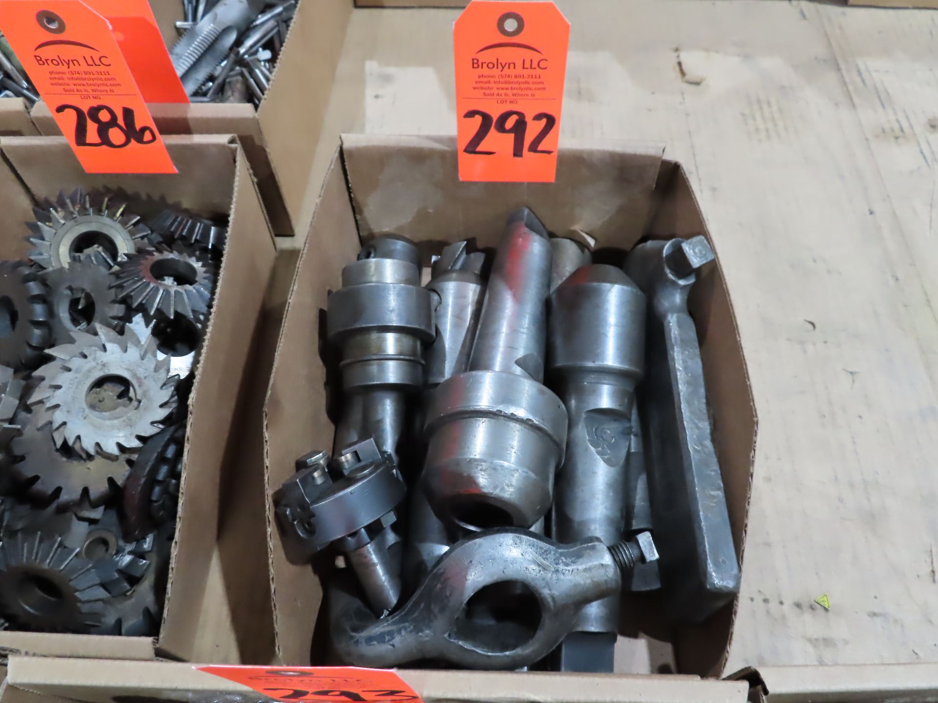 Large assortment of machine tooling. This lot can be picked up onsite with no loading fee. Should