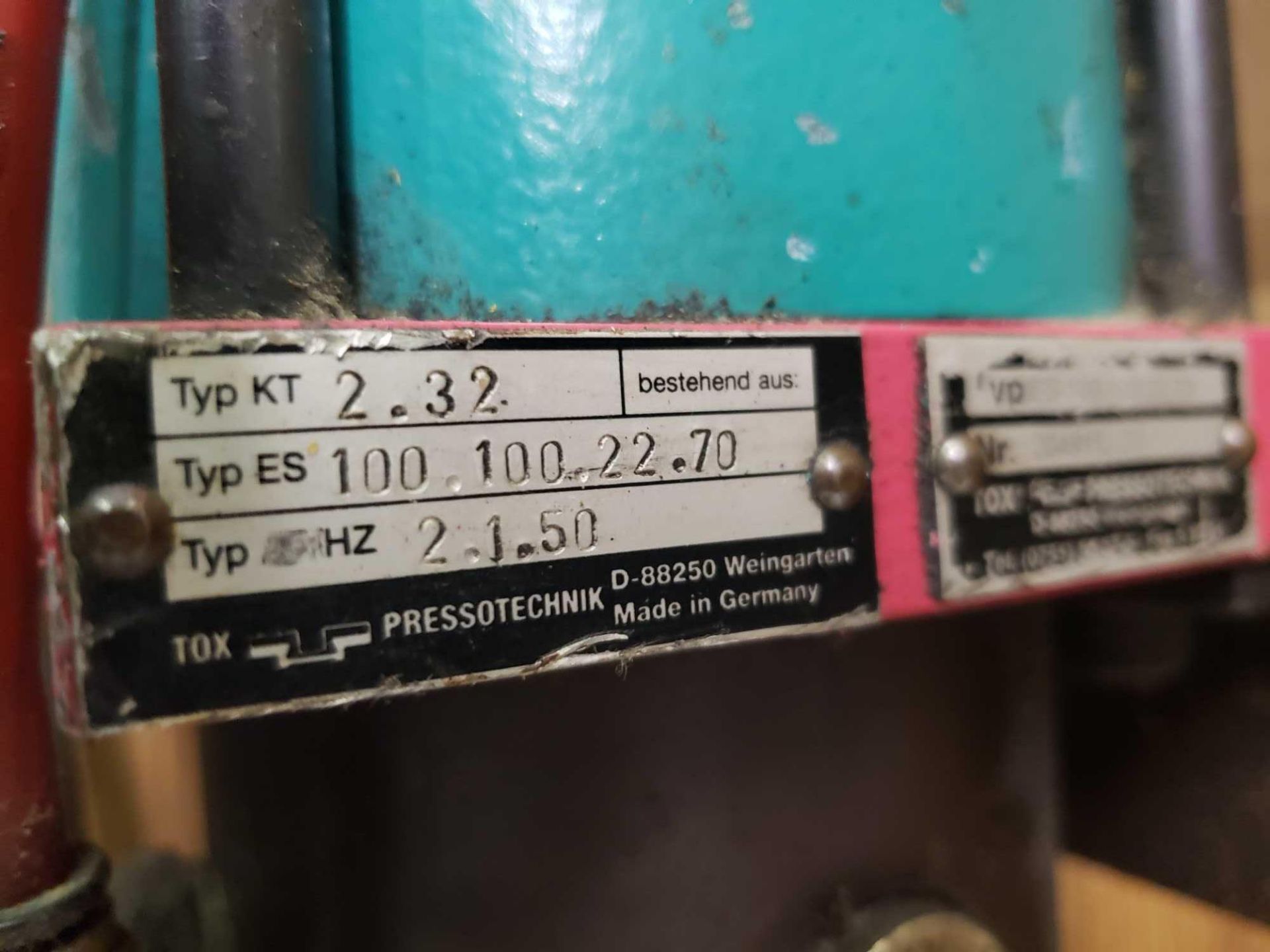 Tox Pressotecnik pneumatic press. Model ES100.100.22.70. - Image 3 of 4