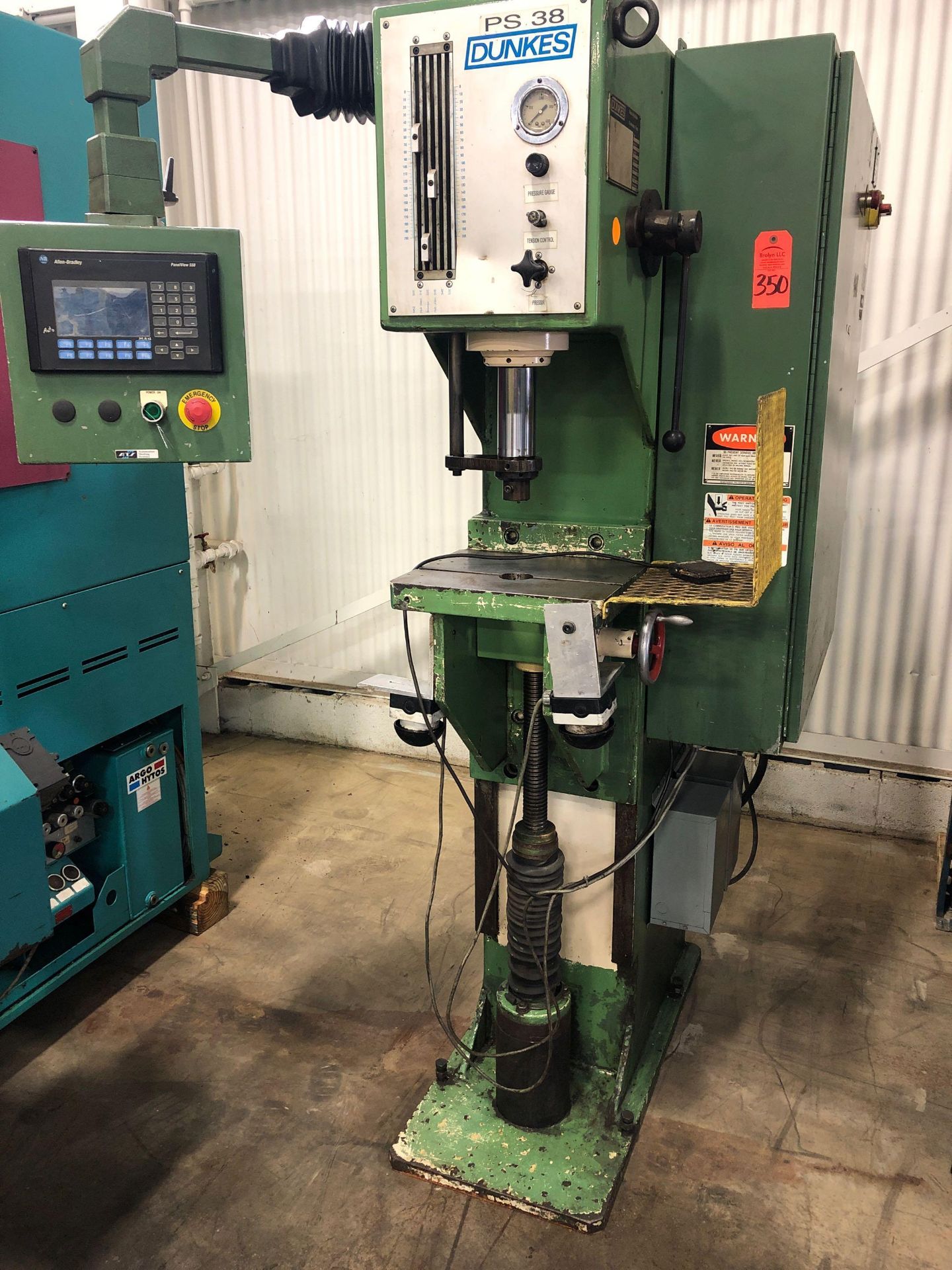 Dunkes HZVT-10 Hydraulic press. Allen Bradley Controls.