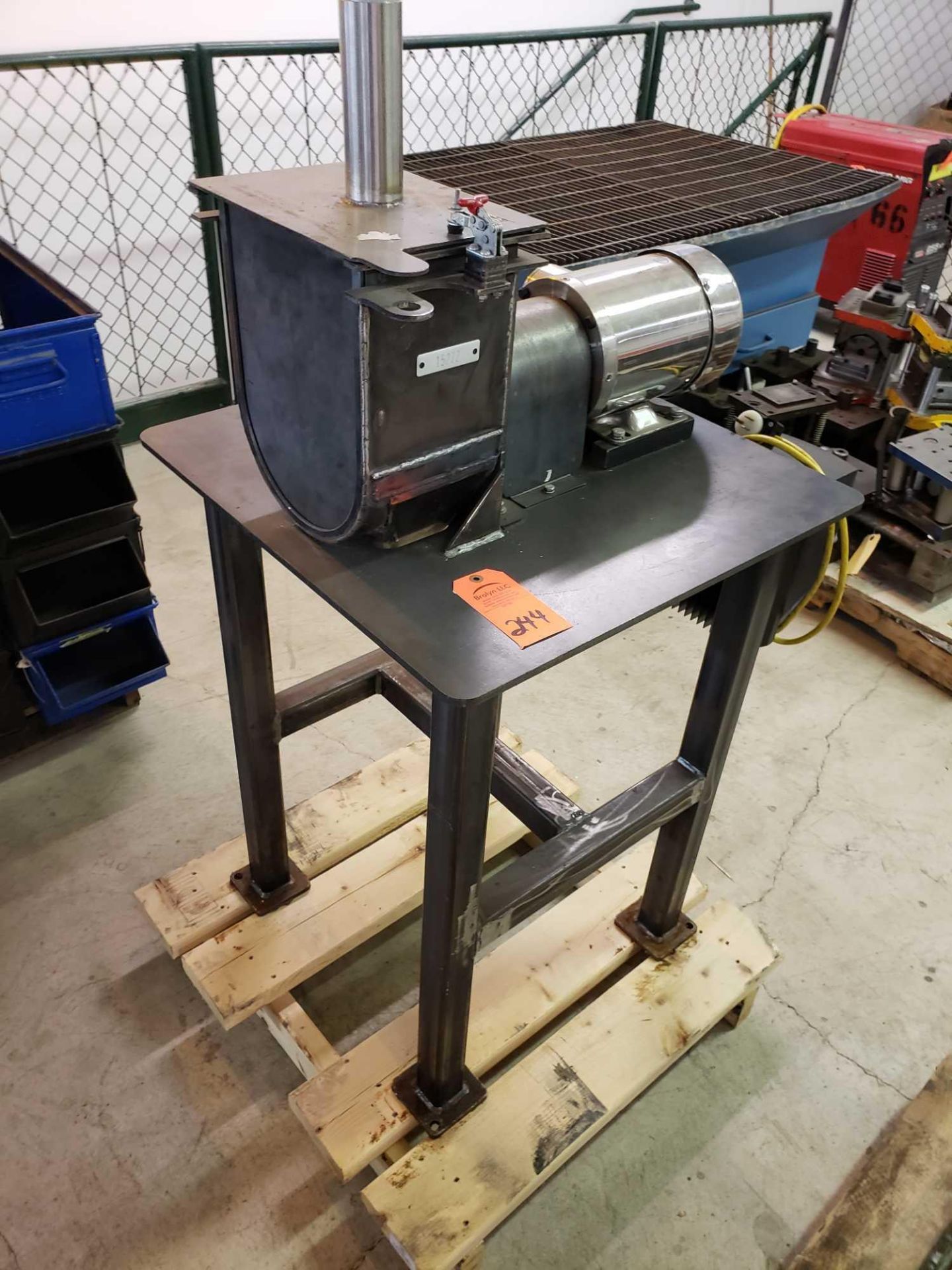 Pipe finishing wire brush work station with stainless steel Kel-Tech 1/2 hp motor and controls