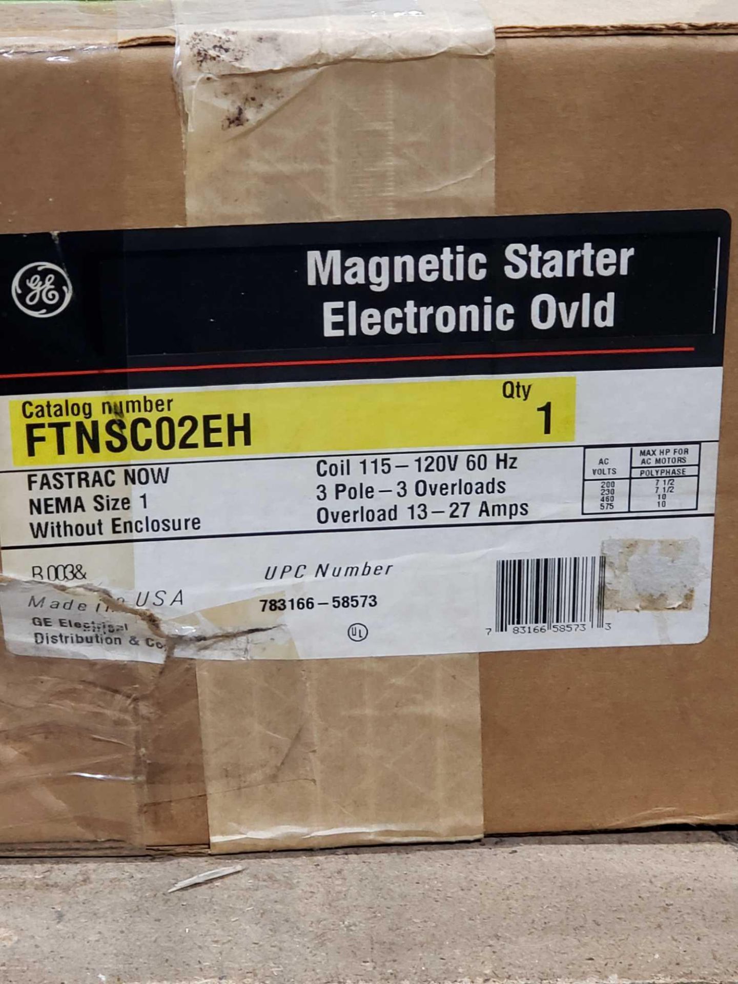 GE Magnetic Starter Electronic Overload. Catalog number FTNSC02EH. New in box. - Image 2 of 2