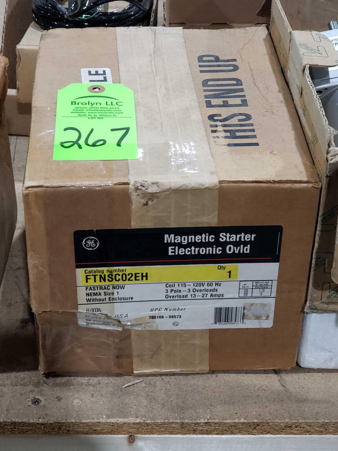 GE Magnetic Starter Electronic Overload. Catalog number FTNSC02EH. New in box.