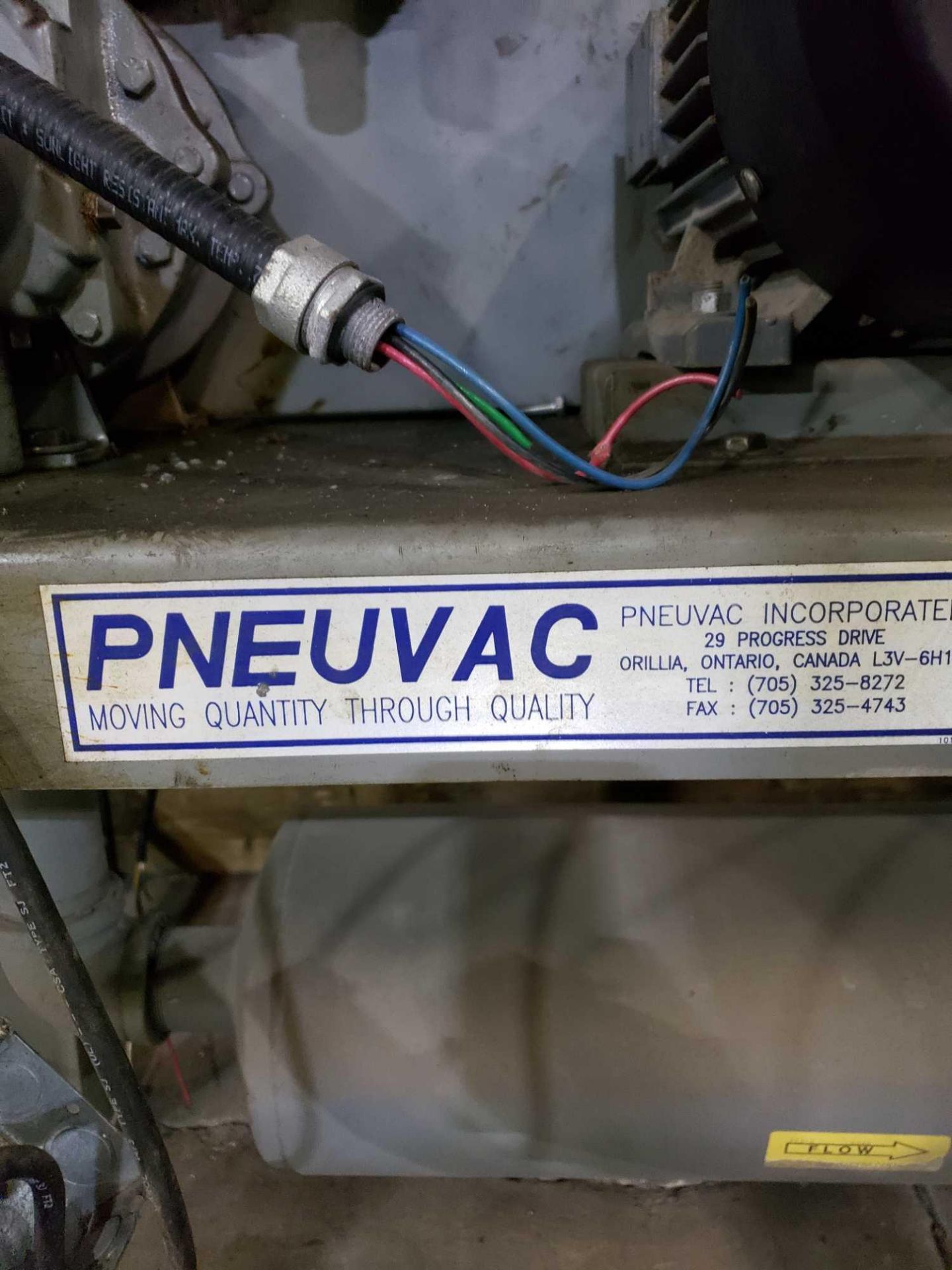 PneuVac system with Roots 33U-RAI blower and 3hp Brook Hansen 575v motor - Image 7 of 9