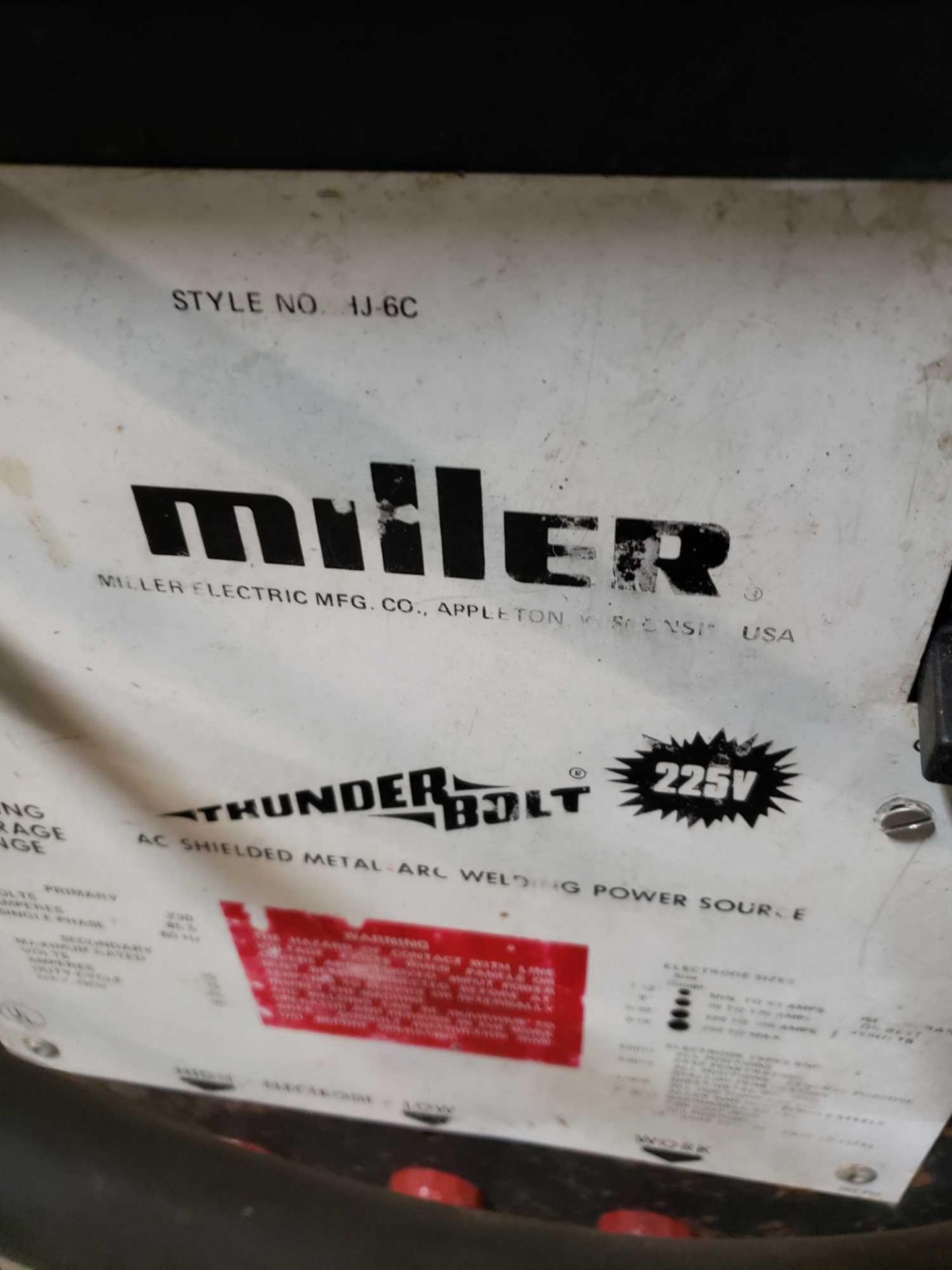 Miller Thunderbolt 225v welder - Image 2 of 3