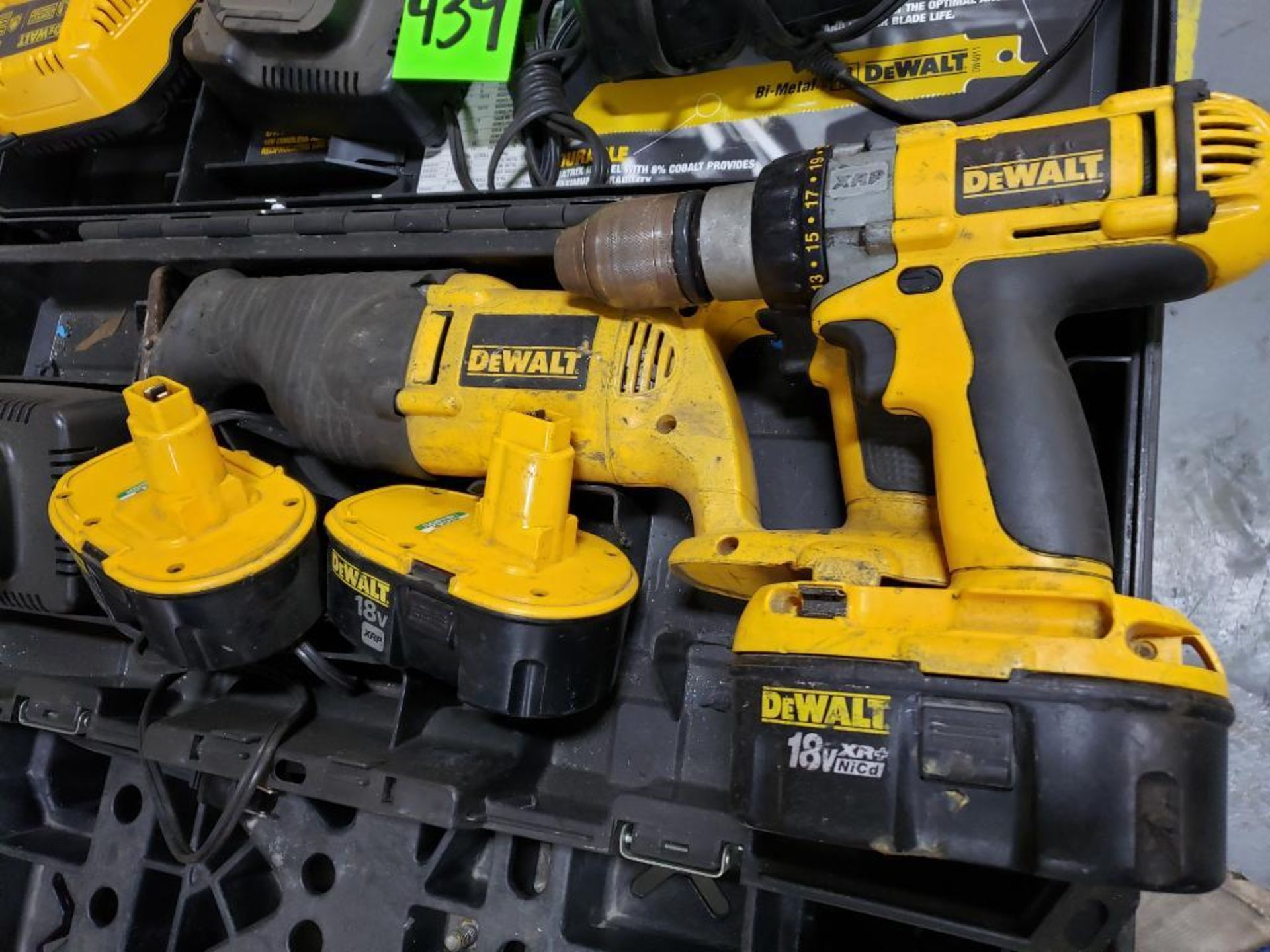 Dewalt 18v tool kit with drill and sawzall. Extra batteries and chargers - Image 5 of 5