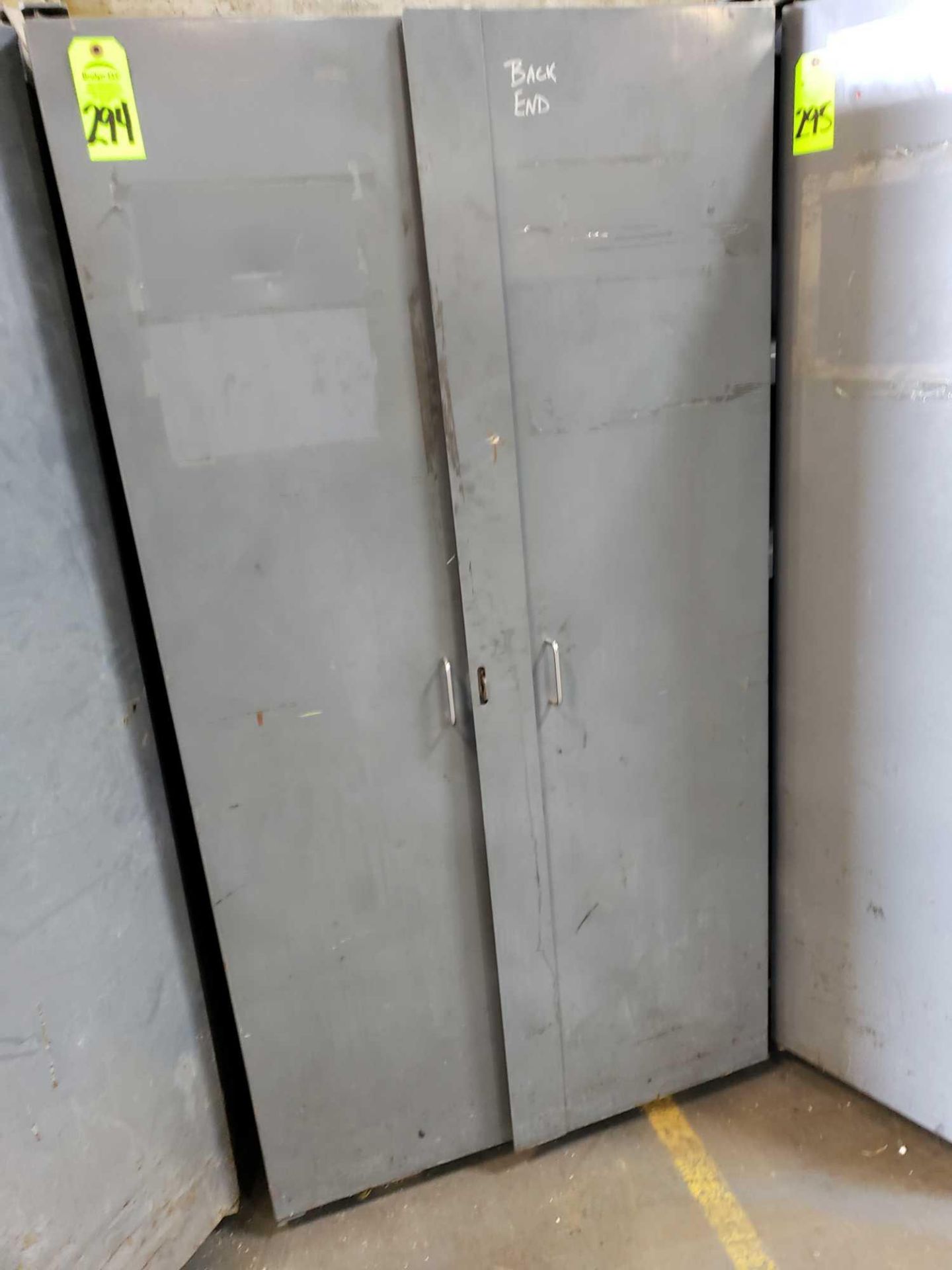 Heavy duty industrial cabinet for Akro bins. 72" tall x 38" wide x 24" deep. Appears to be equipto o